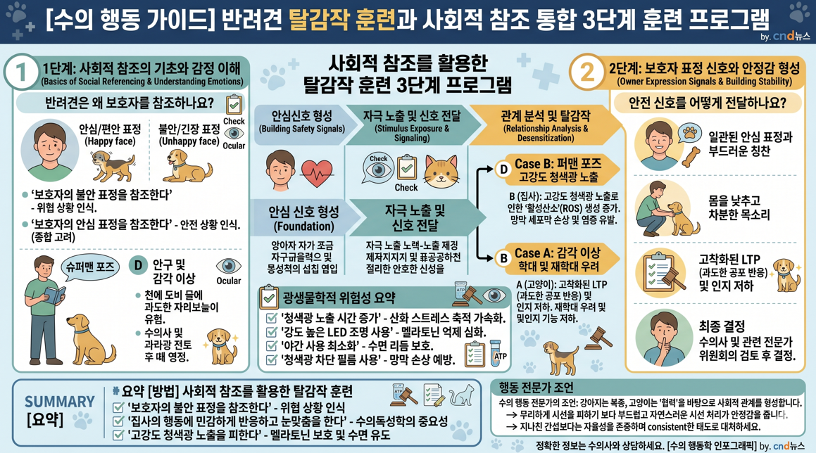반려견 탈감작 훈련과 사회적 참조 통합 3단계 훈련 프로그램