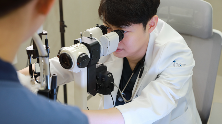 강아지 망막 검사하는 배재현원장